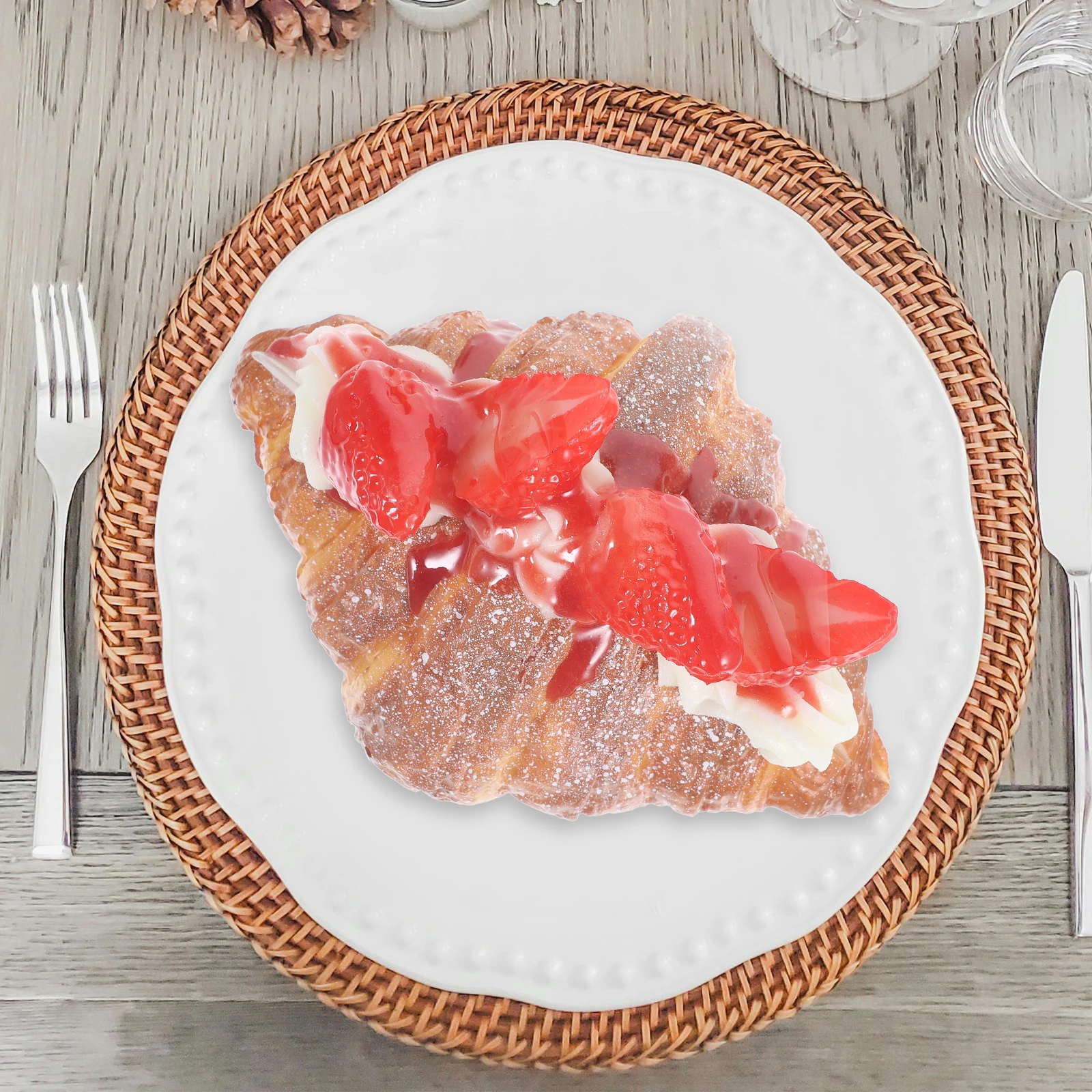 

Croissant Bread Props Fake Food for Kitchen Decoration Horns Display Pu Realistic Simulated Artificial Dessert Photo
