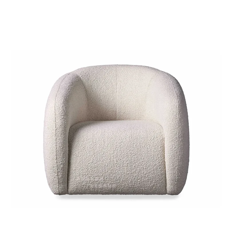 

Italian lamb wool rotating sofa chair Nordic designer Internet celebrity negotiation chair Reception room