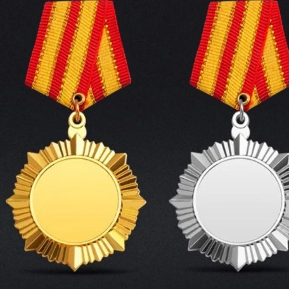 

Практичные металлические спортивные медали: золотые, серебряные, бронзовые, 5 см. Медали победителям, функциональные медали для соревнований, награды для студентов.