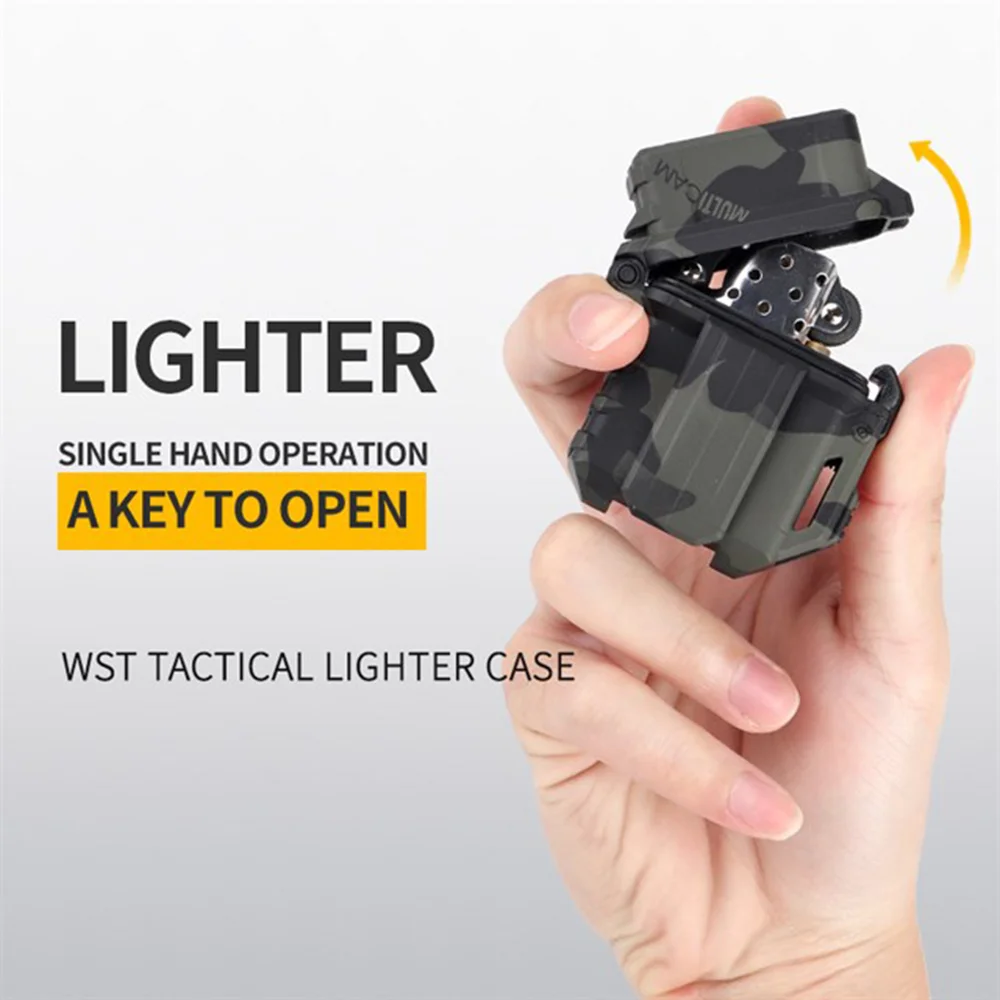 Tactical Lighter Case For Zippo Outdoor Camping Portable Lighter Box Survival Hunting Military