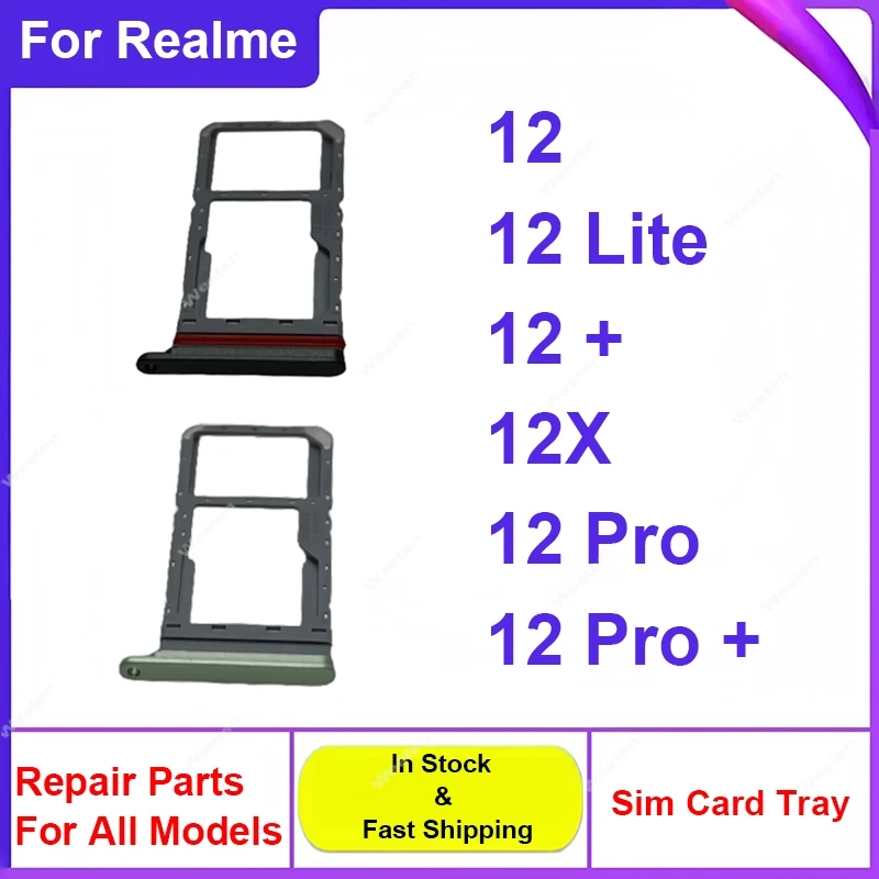 

Лоток для SIM-карты для Realme 12 Lite Plus 12X 12 Pro Plus 4G 5G Лоток для SIM-карты Разъем для SIM-карты Слот для замены запасных частей