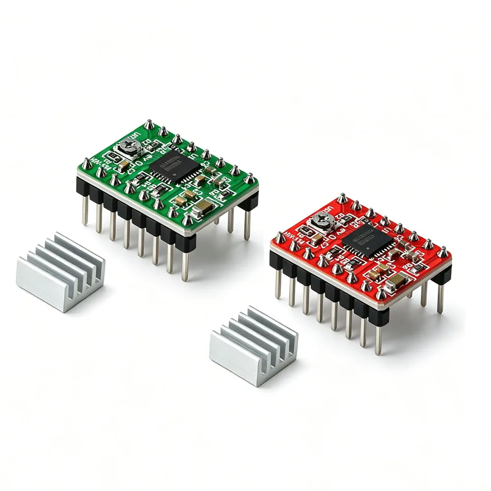 Carte de commande A4988 (1 à 5 pièces) pour imprimante 3D, accessoires Ramps 1.4, pilote de moteur pas à pas A4988 avec dissipateur thermique pour pièces d'imprimante 3D