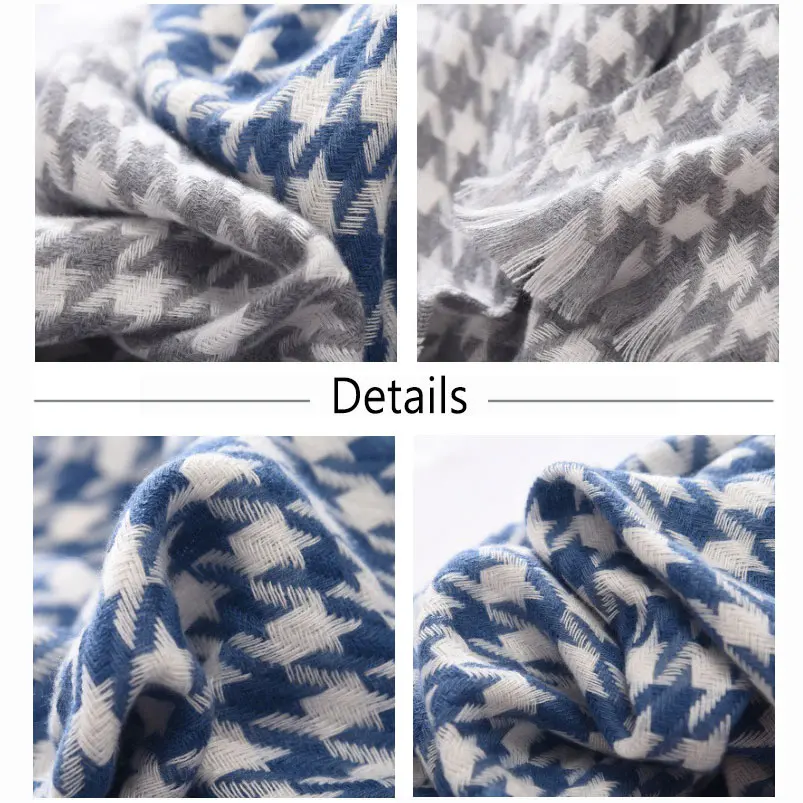 Checkered Scarf Women\'s Versatile Warm Scarf Imitation Cashmere Scarf For Autumn and Winter