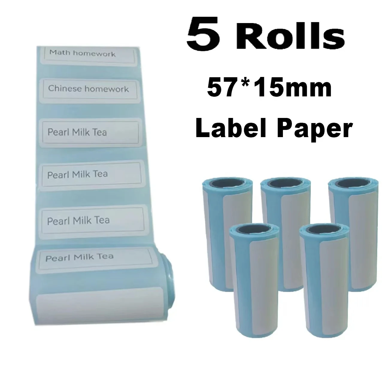 Papel térmico para impresora térmica de bolsillo y cámara instantánea, rollos de etiquetas adhesivas de colores blancos, 3/5 unidades