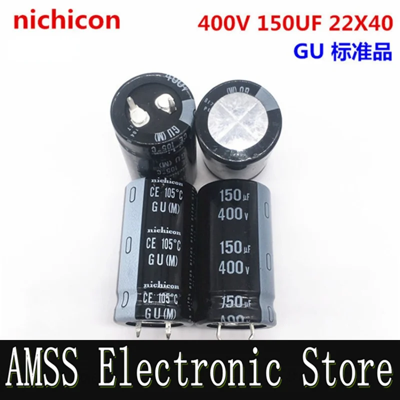 AMSS (1PCS)400V150UF 22X40 nichicon electrolytic capacitor 150UF 400V 22*40 105 degrees.