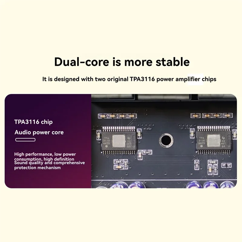 A73E-Q100H Bluetooth Digital Amplifier Board 2.1 Channel 50Wx2+100W Subwoofer Amplifier Board TPA3116 For Qualcomm Aptx