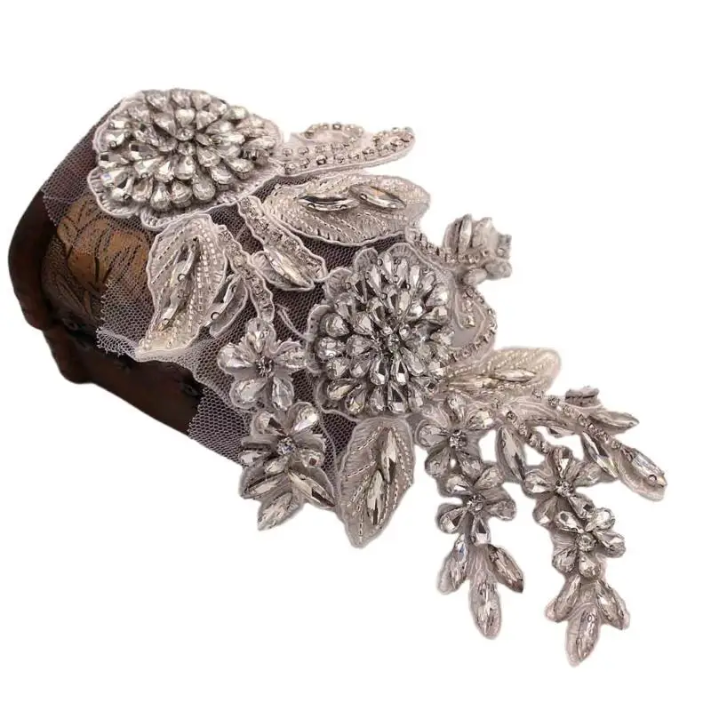 반짝이 음 울림선 모조 다이라우트 라미네스톤 어깨 보드 의상 어깨 배지 장식 어깨 마크 프린지 프린지 epaulet for Suit