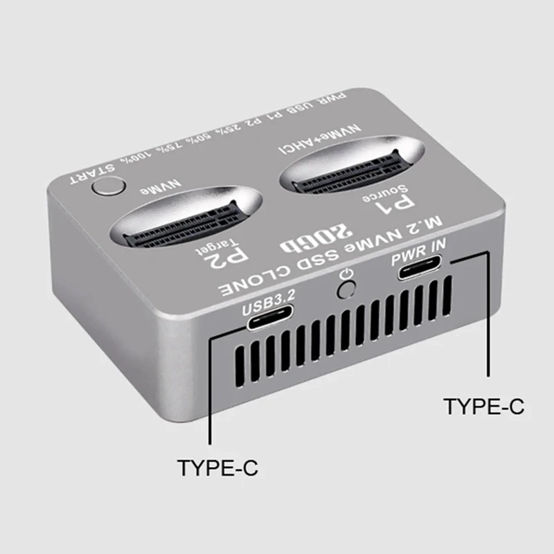 NM.2 NVME SSD Clone USB3.2 Type C M/B M Key Solid Disk Case M.2 M.3 NVME PCI-E For M2 SSD M Key SSD