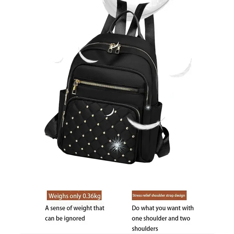 حقيبة ظهر عصرية للنساء من النايلون عالي الجودة، حقيبة ظهر كبيرة للسفر، حقائب مدرسية كبيرة للمراهقات، حقيبة كتف