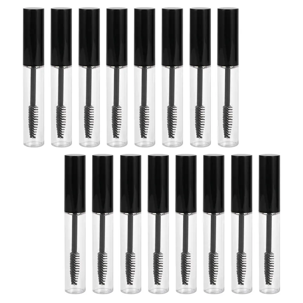 

16pcs 10Ml Empty Mascara Tube Clear Refillable Portable Plastic Bottle For Castor Oil Diy Eyelash Cream Container Travel Size