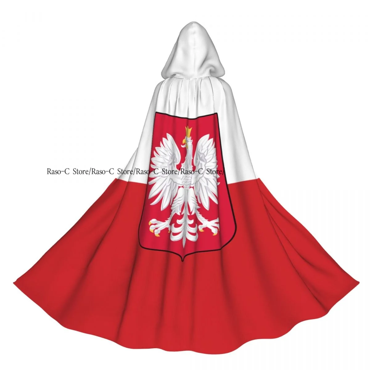 بولندا لامع العلم الجرونج مقنعين عباءة البوليستر للجنسين الساحرة الرأس زي التبعي #3