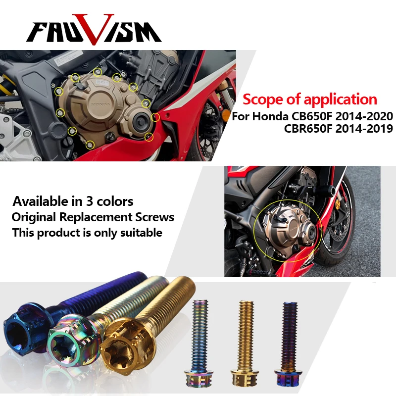 

29 болтов М6, винты двигателя, детали мотоцикла, болты с шестигранной головкой из нержавеющей стали, крышка сцепления, крышка магнето, подходят для Honda CB650F 2014-2020 и CBR650F 2014-2019