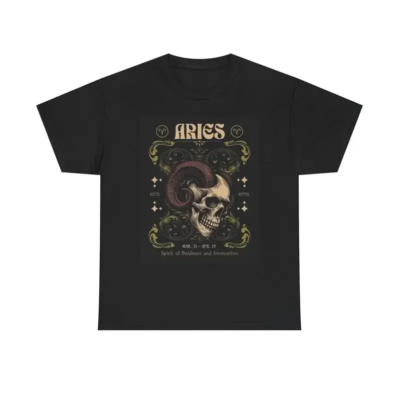 Aries Zodiac Astrology Sign T Shirt Heavy Cotton
