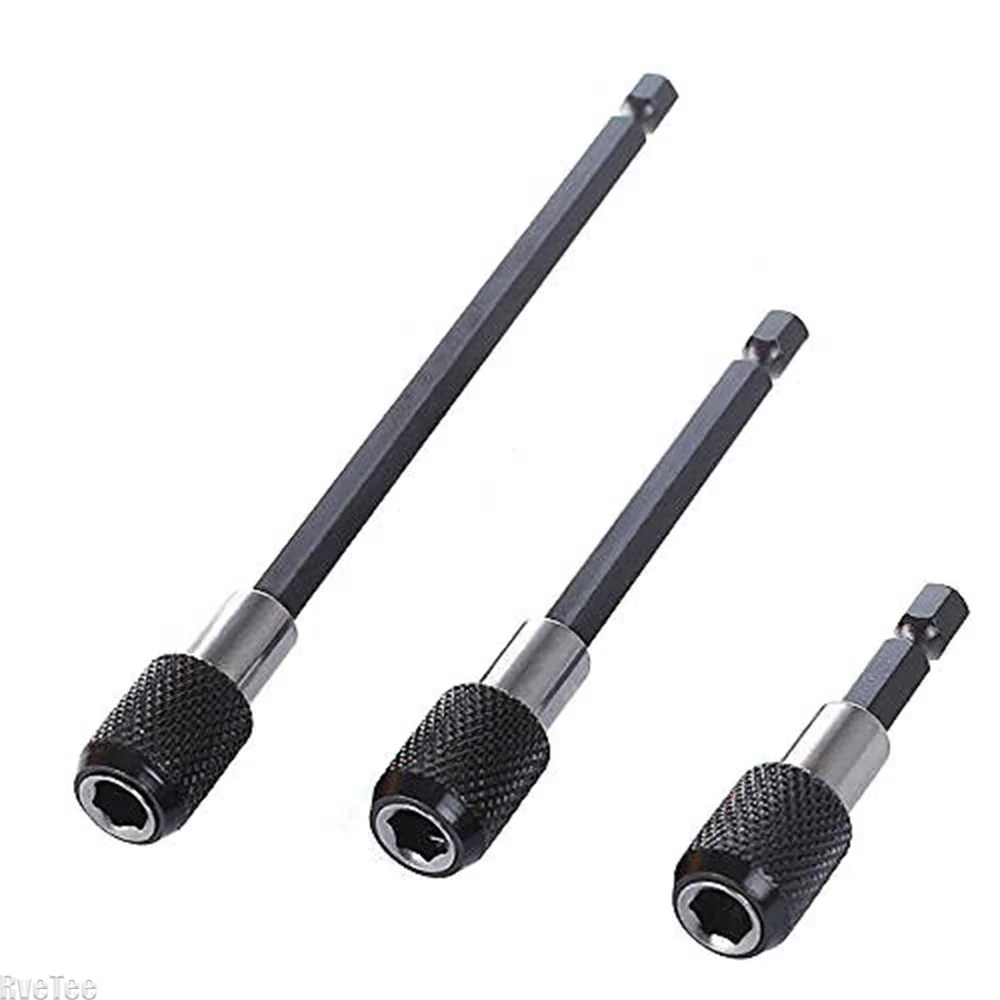 

3pcs 1/4 Inch Bit Holder Magnetic Extension Chuck Adapter Set Hex Shank Quick Release Bar Socket Screwdriver for Screws Nuts