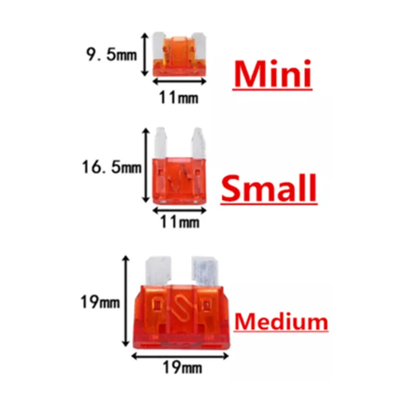 10PCS Micro Car Fuses ZINC blade auto fuse ATC fuse 2A 3A 5A 7.5A 10A 15A 20A 25A 30A 35A 40A automotive mini Medium blade fuse