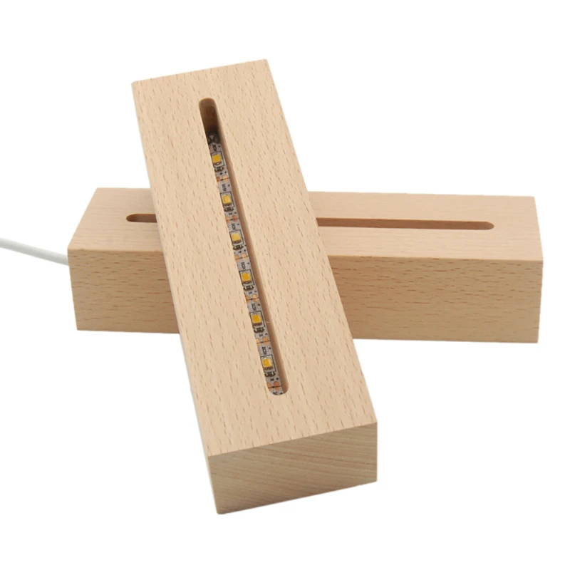 

Wholesale Solid Wood Led Display Night Light Base Holder Stand 3d Lamp Wooden for DIY acrylic