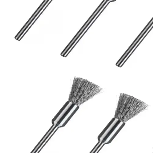 10PCS 5x3mm Stainless Steel Wire Brush Wheel For For Mold Grinder Electric Rotary Drill Polishing Finishing Metal Factory Tools