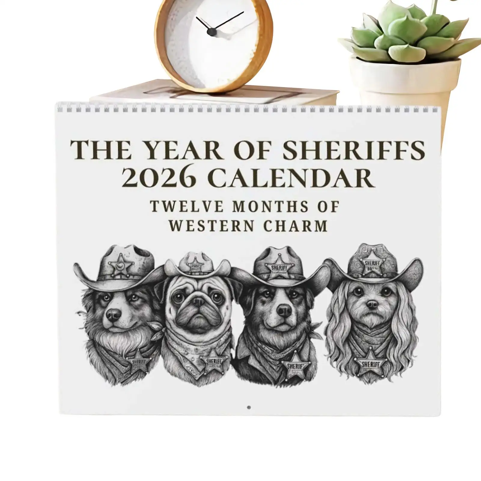 

The Year Of Sheriffs 2026 Calendar 12-Month Wall Calendar Yearly Calendar Annual Planner Dog Theme Monthly Planner Decor