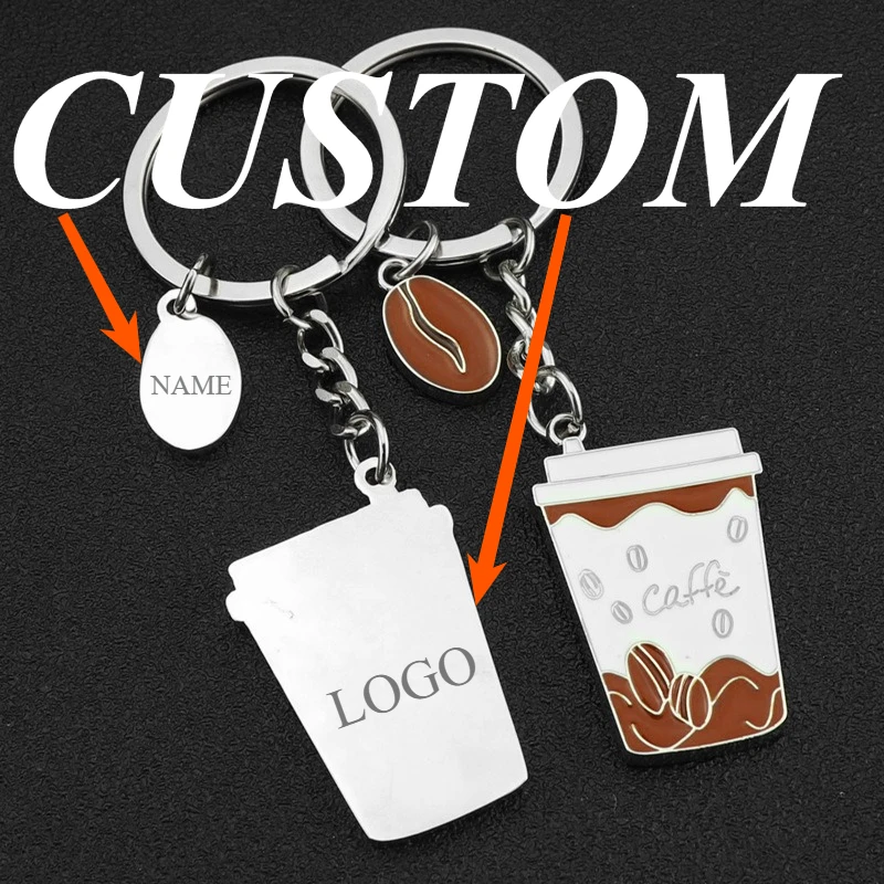 

1pc Custom Keychain Personalized Zinc Alloy Creative Simulation Ice Cream Customized Key Ring Car Accessories Gift Wholesale