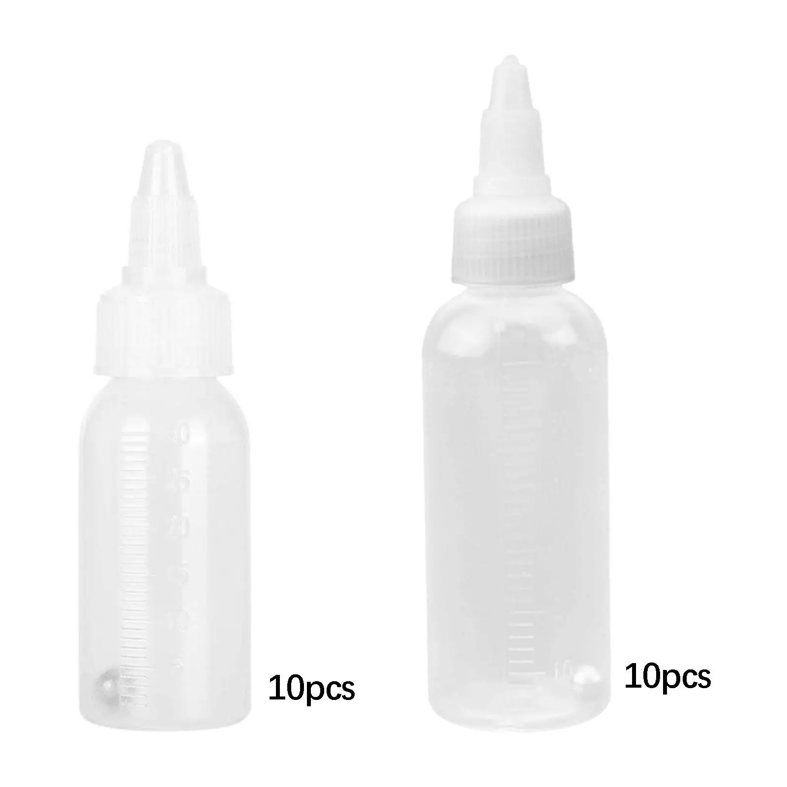 10 Pieces Dispensing Bottles with Scale Lightweight Leakproof Clear Squeezing Bottles Storage Containers Jars for Liquids Sauces