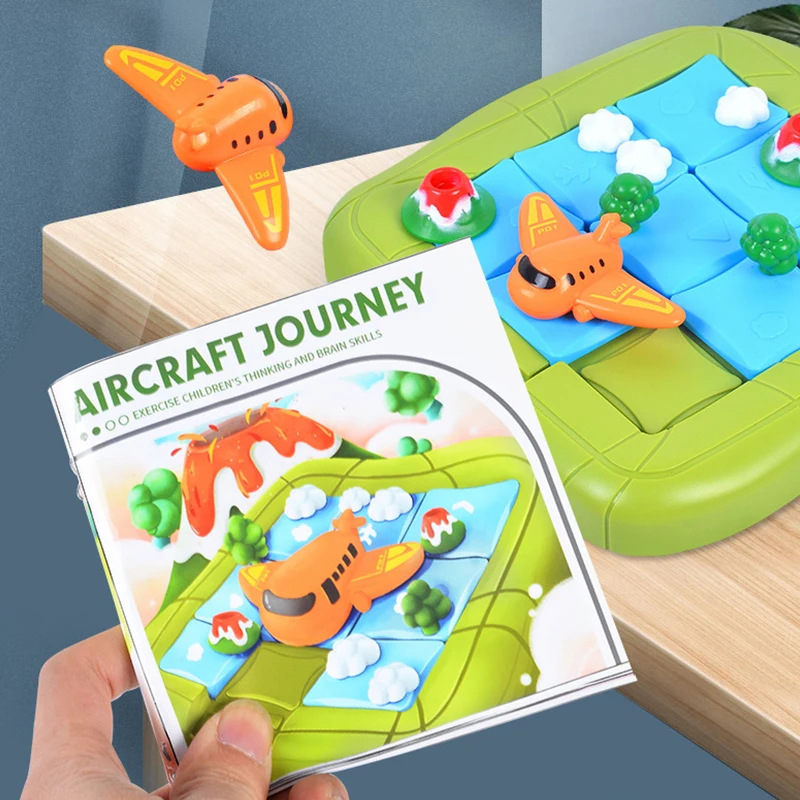 Montessori Strategy Games Aircraft Journey Brain Development Aircraft Breakout Puzzle Board Game Kids Educational Toys Gifts