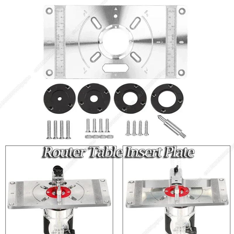 

Aluminum Router Table Plate for Woodworking Table Top Insert Mounting Plate Wood Tools Trimming Milling Machine With Accessories