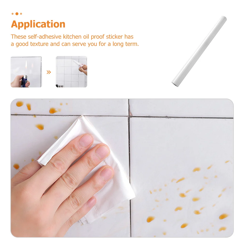 

1 Roll Clear Oil Proof Wall Sticker Kitchen Wall Protector Transparent Kitchen Backsplash Wallpaper Easy Clean Durable