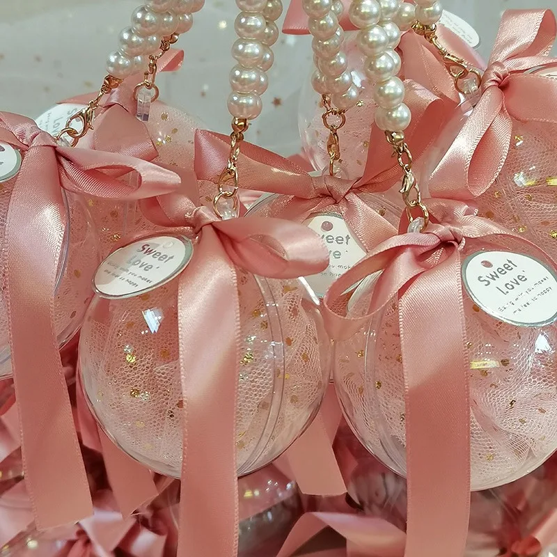 20/30 قطعة كرة أكريليك شفافة هدية صندوق لطيف اللؤلؤ مقبض حلوى الزفاف التعبئة والتغليف استحمام الطفل تفضل لوازم الحفلات #3