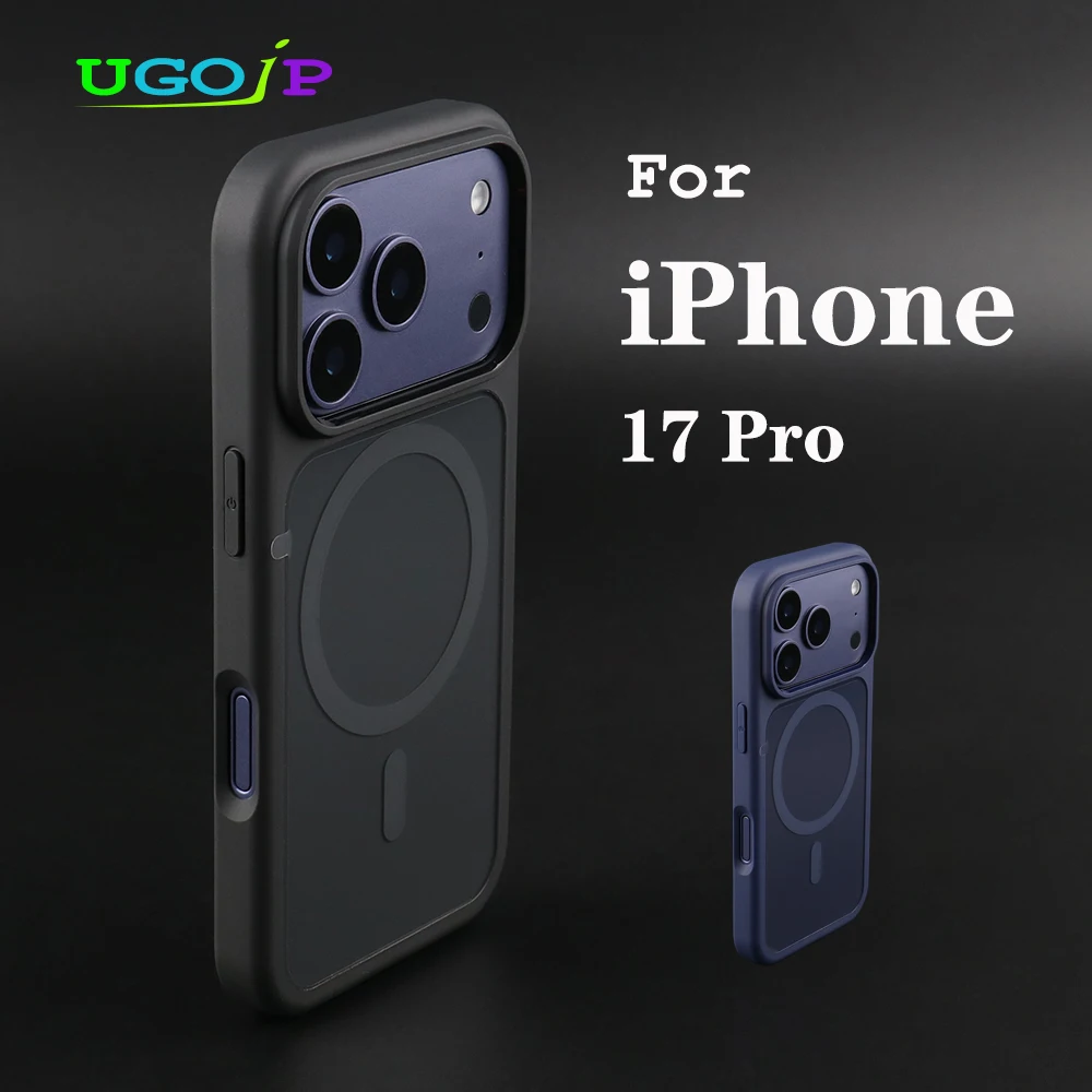 UGOjP – etui do iPhone 17 Pro, męskie, jednolite kolorystycznie, błyszczące, z magnetycznym systemem MagSafe, umożliwiające bezprzewodowe ładowanie, odporne na wstrząsy, ochronne etui.