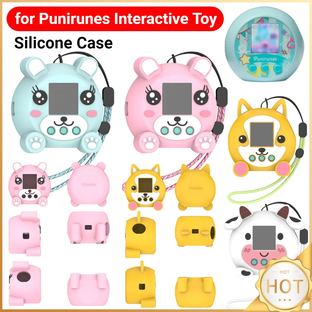 Soft Protective Case For Punirunes Interactive Digital Toy Shockproof Protective Shell with Lanyard For Punirunes Pet Digital