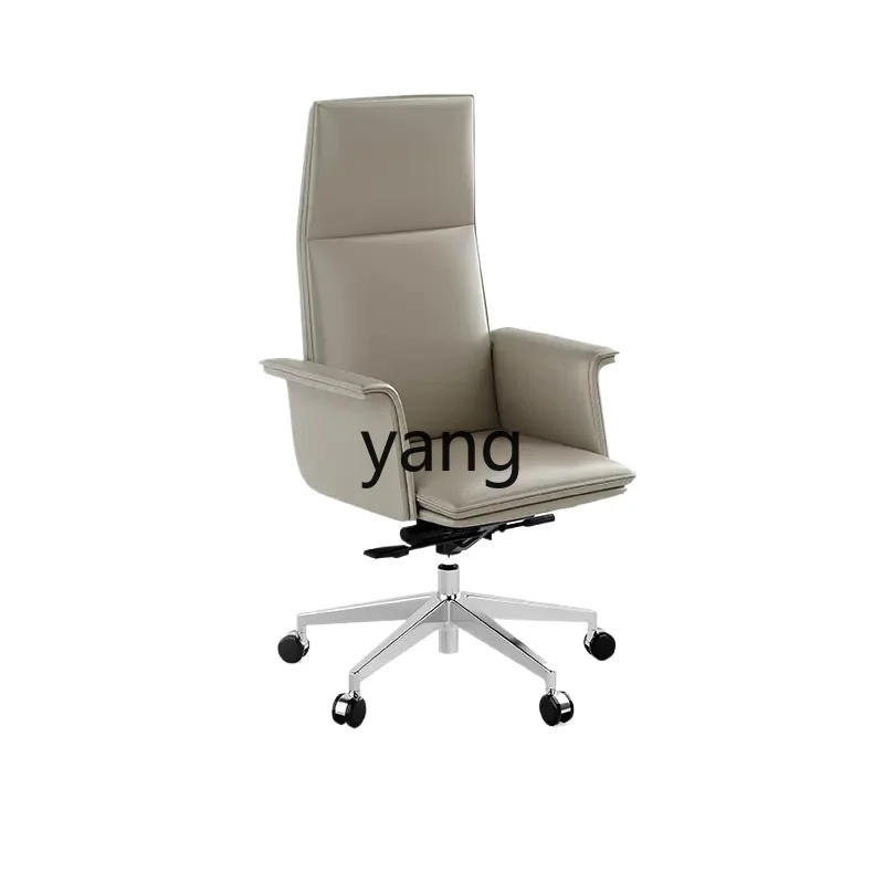 Yjq Office Comfortable Long-Sitting Conference Leather Chair Computer Home Swivel Backrest