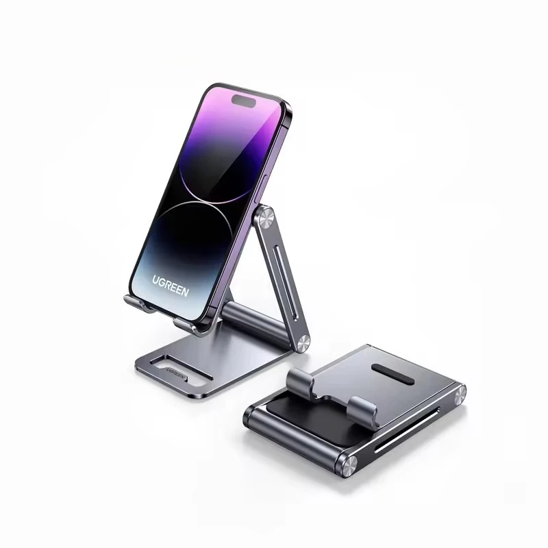 New UGREEN LP263 Adjustable Phone Stand Portable Cell Phone Stand Desk Aluminum Metal Phone Holder for iPhone Samsung