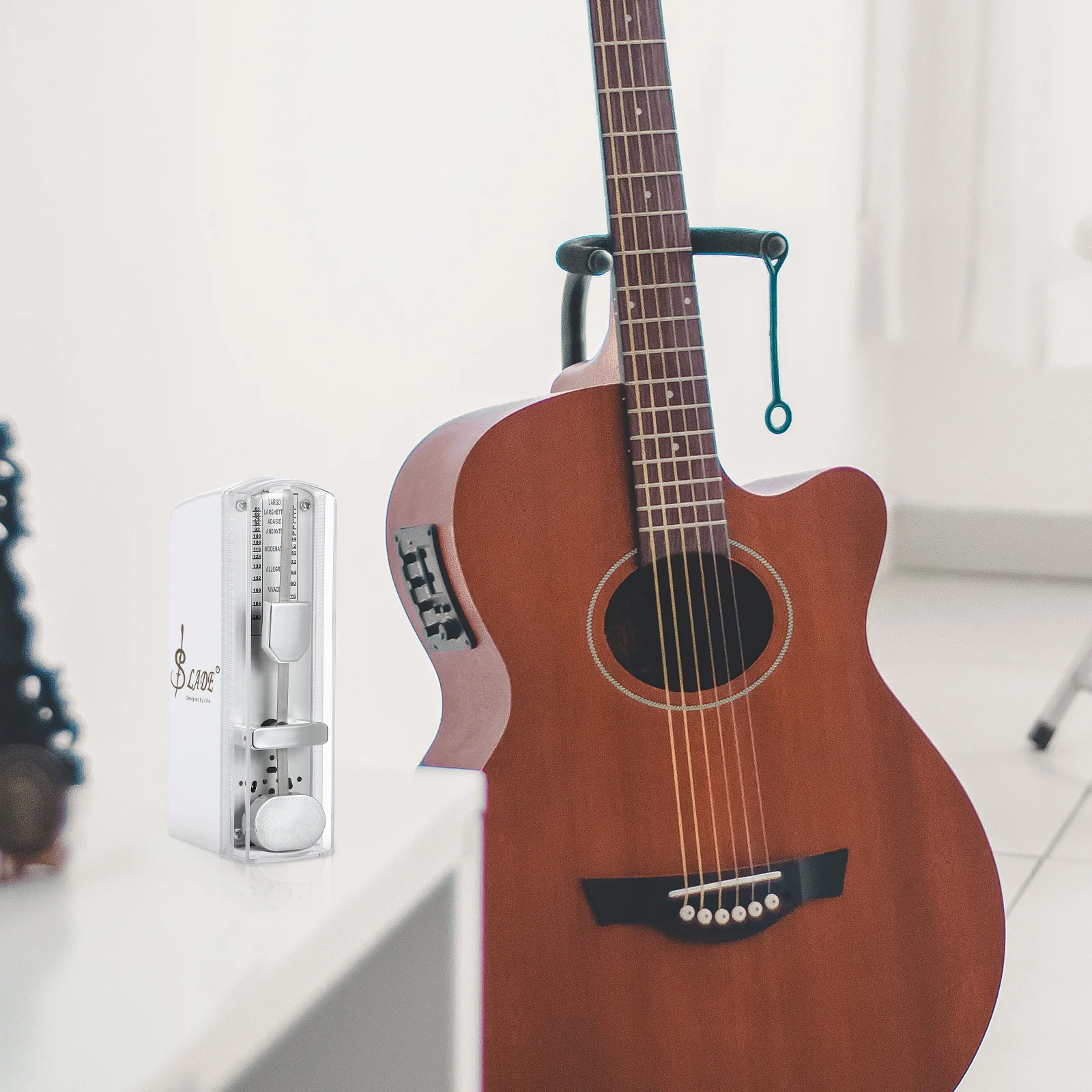 

Large Metronome Mini Guitar Universal Flute Piano Tuning Kit White Abs Musical Instrument