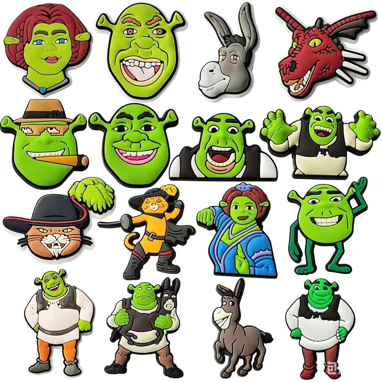10-100PCS Green Cartoon Character Shoe Charms For Sandals,Shoe Decoration Accessories Shoe Pins Great Gift For Men Wom