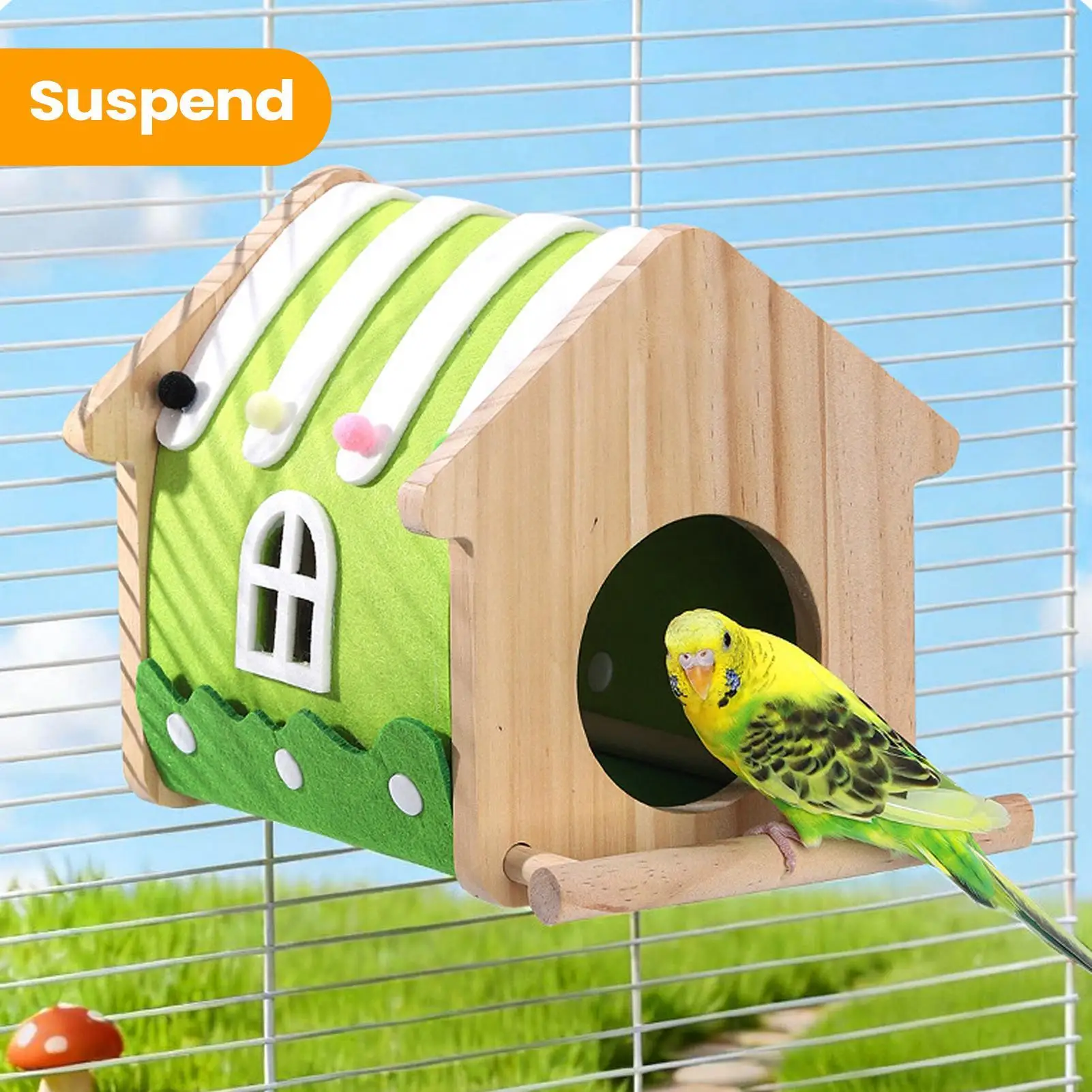 

Просторный всесезонный вентилируемый домик-гнездо для попугаев и синих птиц для клетки, для сна и игр, для балкона и гостиной
