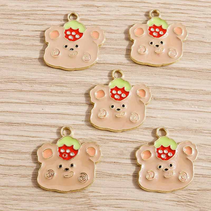 10pcs 20x20mm Cartoon Animal Charms Enamel Bear Charms Pendants for Making DIY Drop Earrings Necklace Bracelets Jewelry Findings image 6
