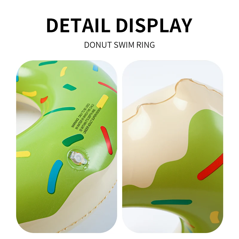 Children\'s Donut Swimming Ring Large Thickened pvc Inflatable Brown Donut