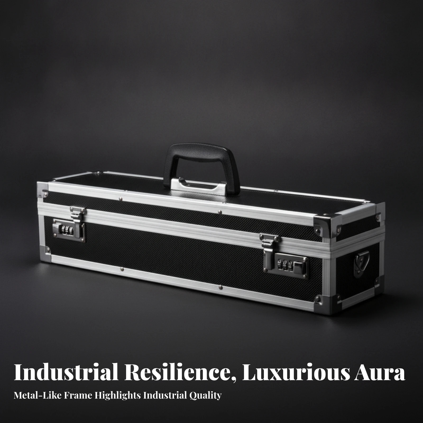 Aluminum Alloy Tool Case Locking Hard-Shell Tool Case Long-Lasting Reinforced for Technicians, Field Work, Travel