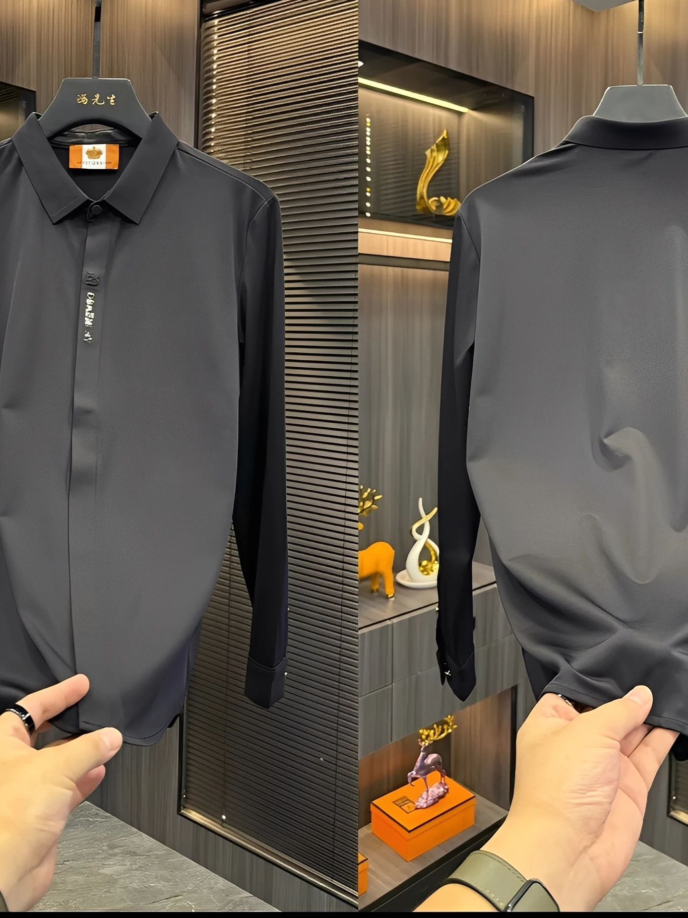 

Men's Long Sleeve Shirt Slim Fit Comfortable Stylish Korean Fashion Trendy Versatile Casual Simple Design Polyester Polyester...