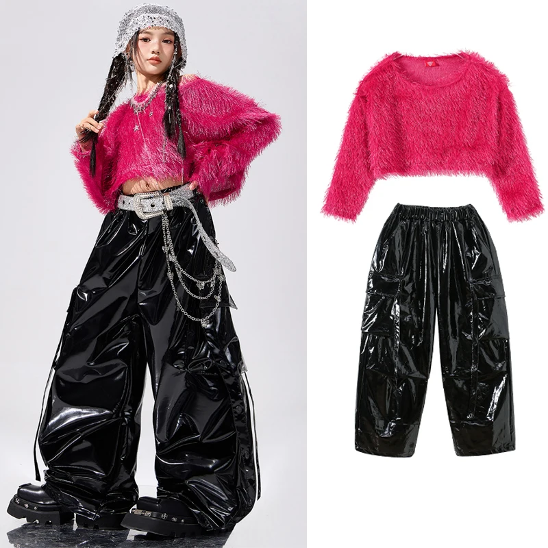 Ropa de calle para niños, trajes de baile de Jazz para niñas, trajes de k-pop para niños, trajes de baile de Hip Hop geniales, trajes de espectáculo escénico XS10654