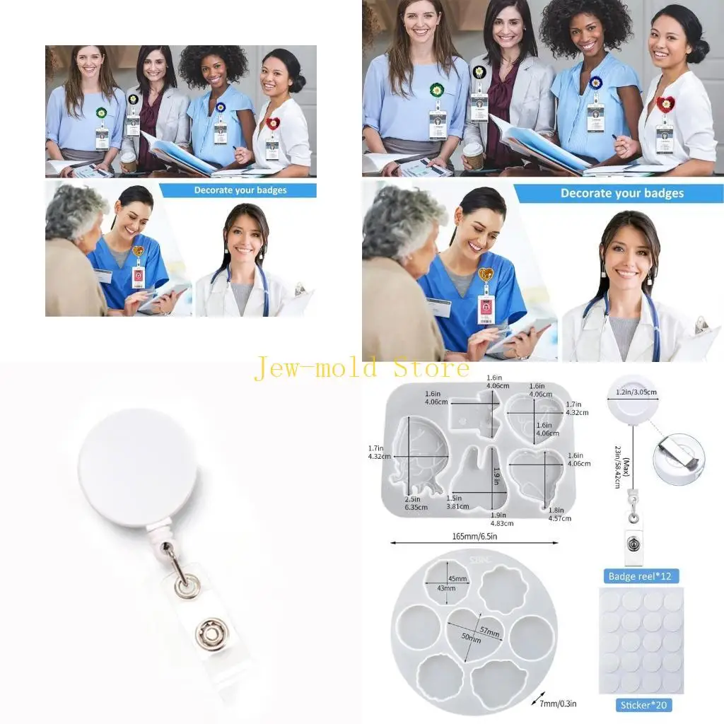 

C71B силиконовая форма для держателя удостоверения личности для медицинских медсестер с выдвижной наклейкой-зажимом для значков