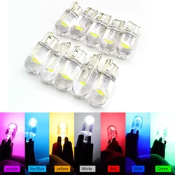 10Pcs 12V/24V Newest W5W Led T10 Car Light COB Glass 6000K White Auto Automobiles License Plate Lamp Dome Read DRL Bulb Style