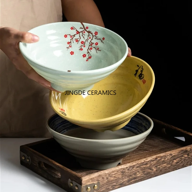 

1pc Melamine Noodle Bowl Noodle Restaurant Specific Bowl Noodle Bowl Plastic Tableware Restaurant Kitchen Utensils Chinese Style