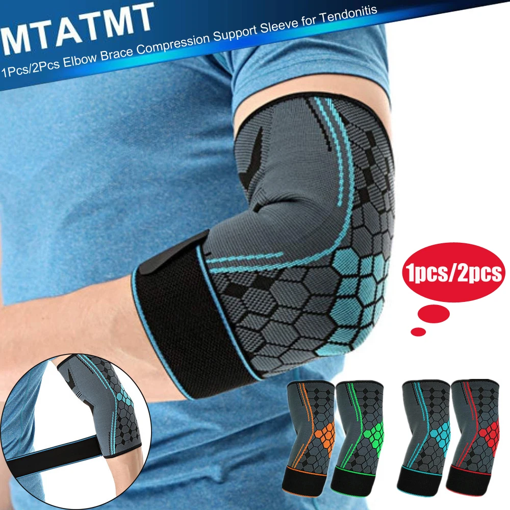 MTATMT 1Pcs/2Pcs Elbow Brace Compression Support Sleeve for Tendonitis, Tennis Elbow brace, Golf Elbow, Weightlifting, Workouts