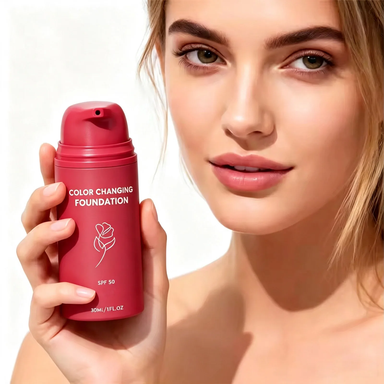 SPF50 Color Changing Liquid Foundation Natural Foundation Waterproof Oil Control LongLasting Concealer for Face Base Makeup