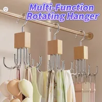 360 °   Crochet de suspension de ceinture rotatif, support de ceintures en métal Durable, organisateur pour ceintures, foulards, soutiens-gorge, attaches, cintres de rangement pour dortoir à domicile 1