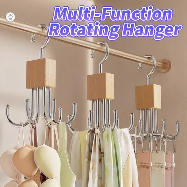 360 °   Crochet de suspension de ceinture rotatif, support de ceintures en métal Durable, organisateur pour ceintures, foulards, soutiens-gorge, attaches, cintres de rangement pour dortoir à domicile 1