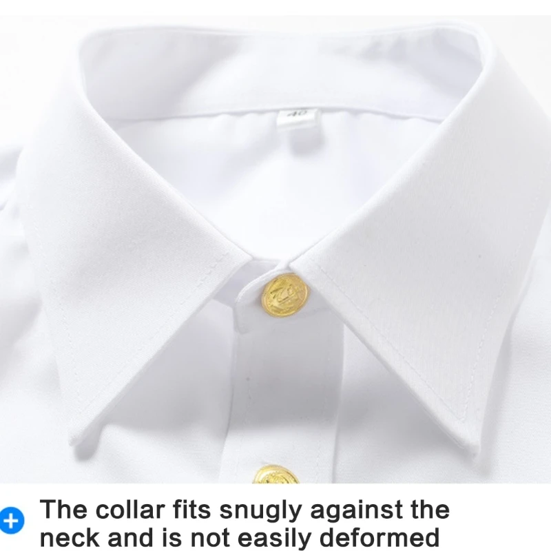 多目的白パイロットドレスシャツ半袖/長袖襟付きボタンダウン制服カジュアルブラウストップ 2 ポケット
