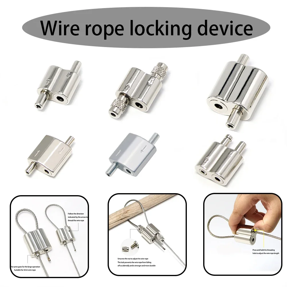 10Pcs 8 Type Steel Wire Rope Locking Device With Adjustable Self-Locking Joints at Both Ends, Suitable for Lifting Heavy Objects