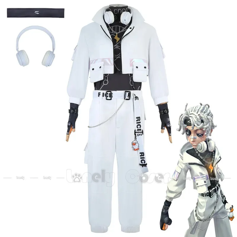 ليلي 123 لعبة الهوية الخامس سجين لوكا بالسا الأرز تأثيري حلي الفضة والأبيض الملابس عقال شعر مستعار مجموعة كاملة هالوين